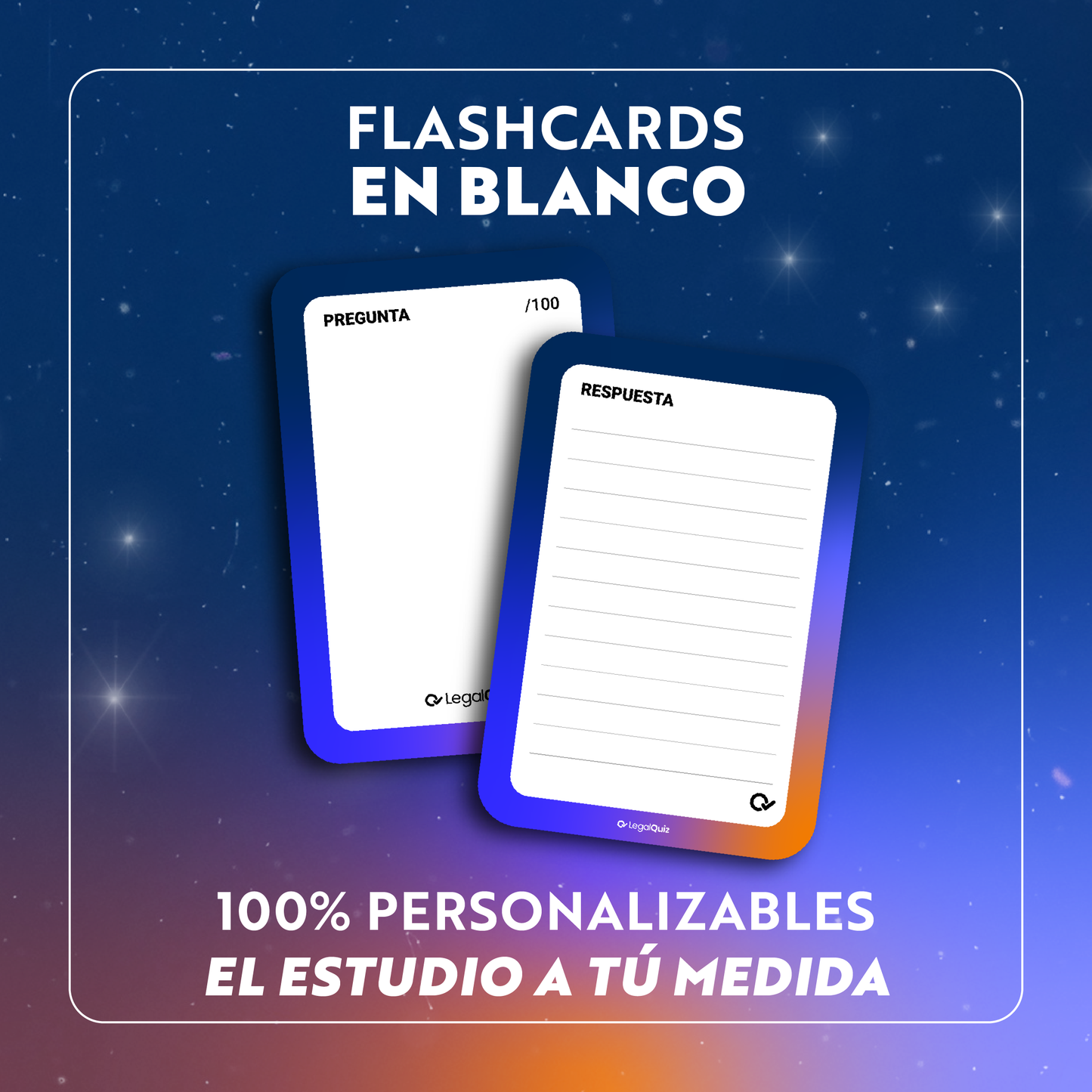 ¡Flashcards en blanco! 100% Personalizable